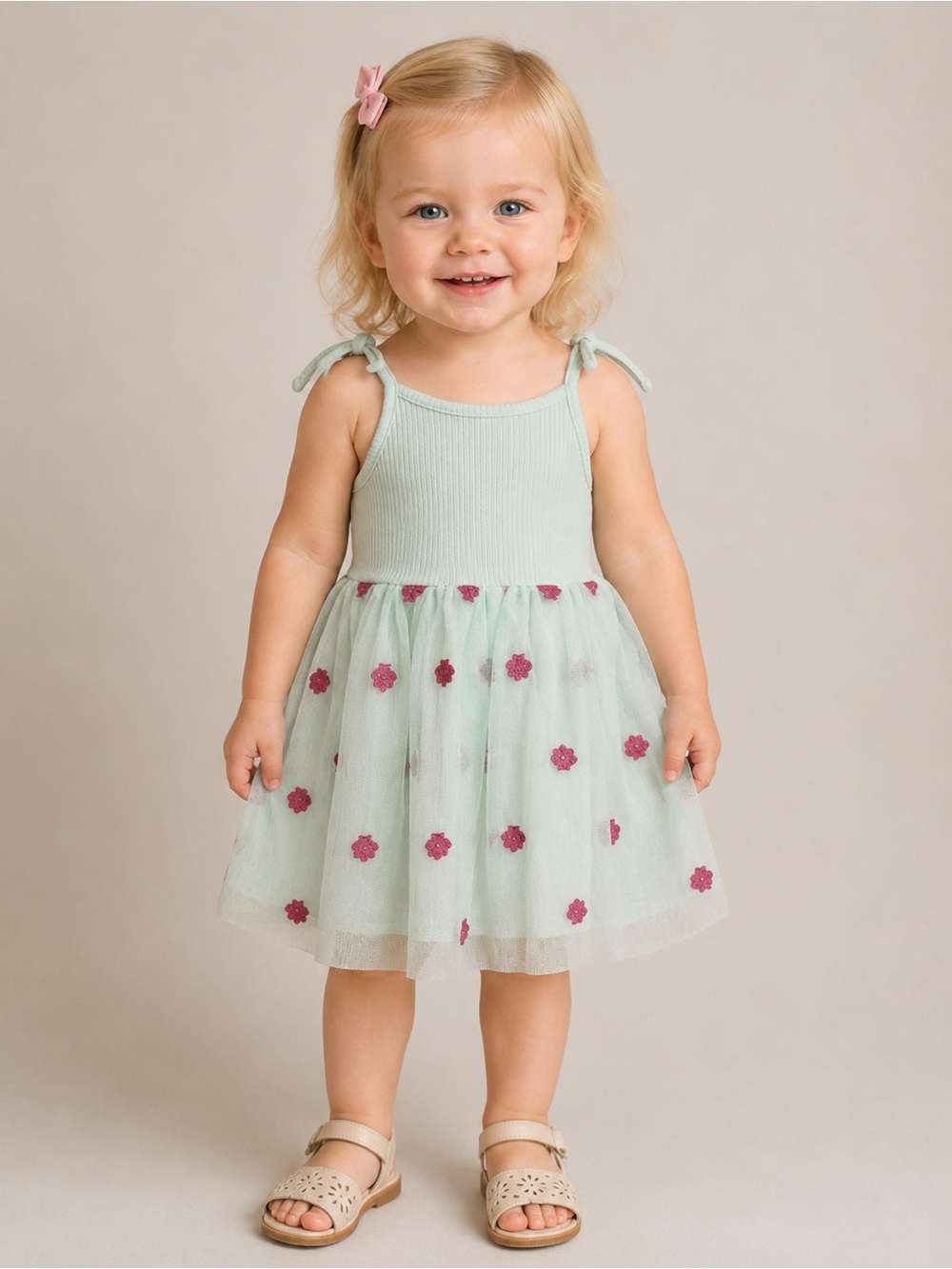 Charming Mint and Pink Seashell Toddler Dress